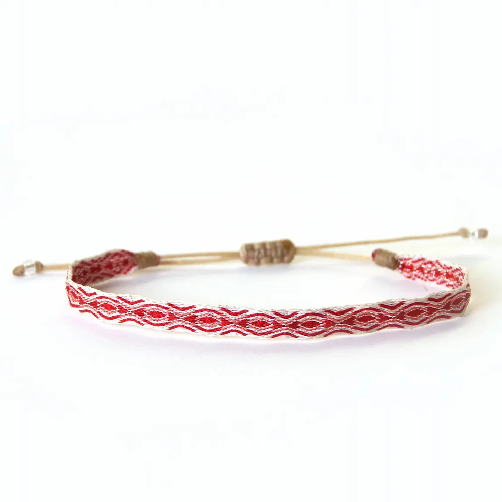 Bracelet Tressé Grand Rouge - Mazonia