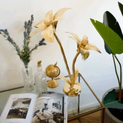 Lampe Palmier En Laiton Doré