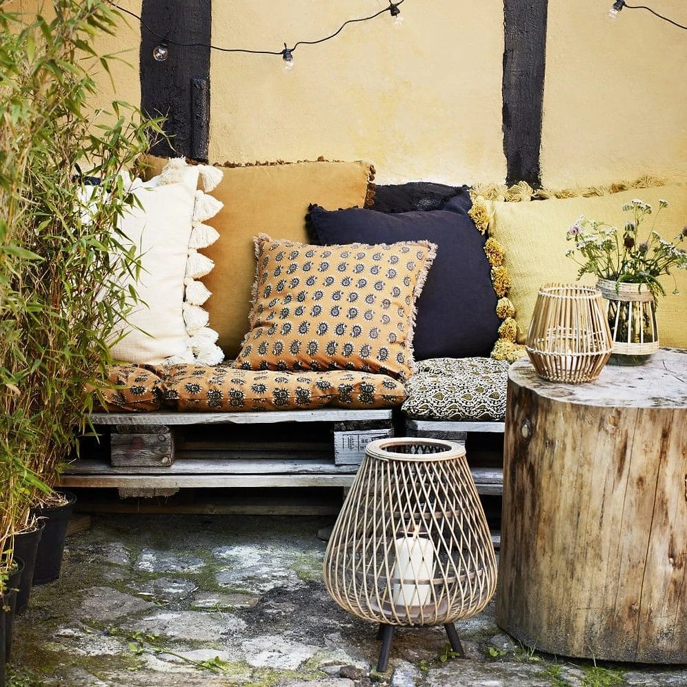 Vase Terracotta Bleu, Gris, Moutarde - Madam Stoltz – Image 5