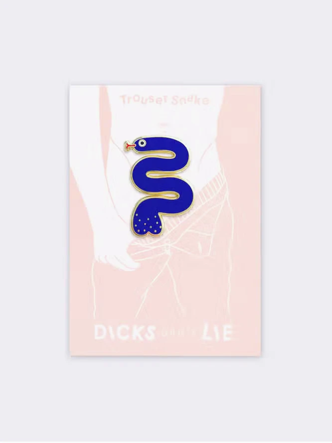 Broche Pin's Serpent Bleu Coquin - Dicks Don't Lies – Image 2