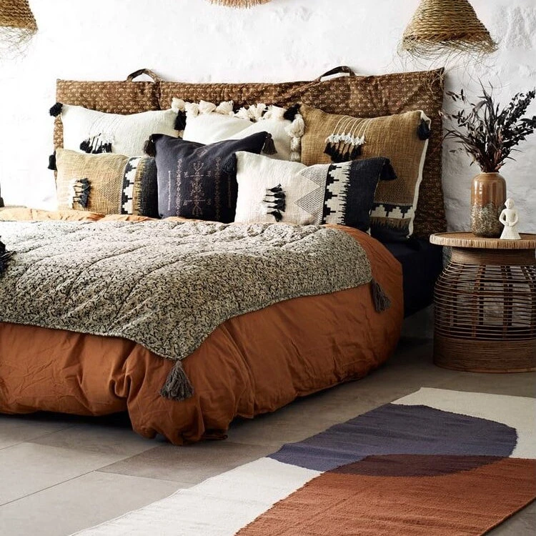 Vase Terracotta Bleu, Gris, Moutarde - Madam Stoltz – Image 4