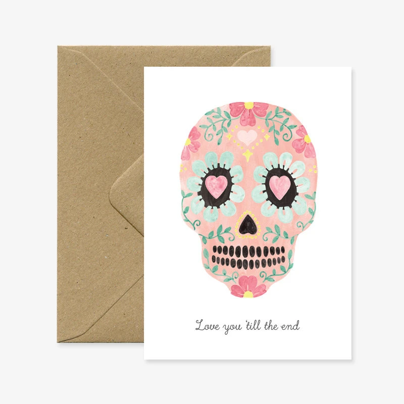 Carte Postale Love You Skull - All The Ways To Say