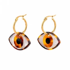 Boucles D'oreilles Oeil Marron - Coucou Suzette