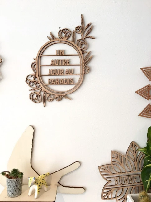 Décoration Murale En Bois Personnalisable - Découpe Laser