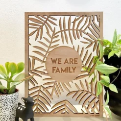 We Are Family - Décoration Murale En Bois - Découpe/gravure Laser - Jungle